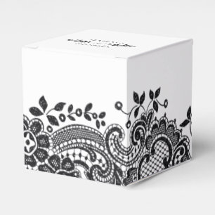 Schwarze und weiße elegante Vintage-Spitze-Hochzei Geschenkschachtel