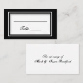 SCHWARZE UND WEISSE ELEGANZ - PLATZKARTEN FÜR TABE (Vorne/Hinten)