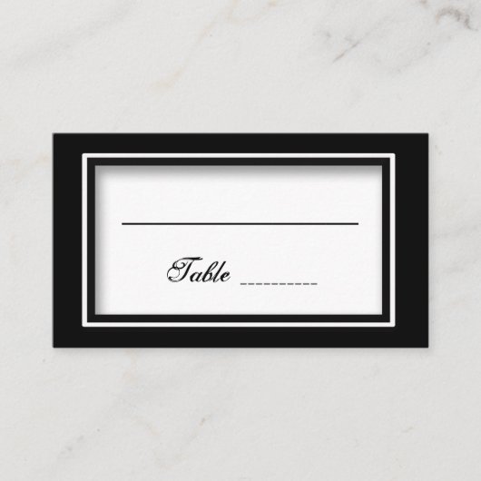 SCHWARZE UND WEISSE ELEGANZ - PLATZKARTEN FÜR TABE (Vorderseite)
