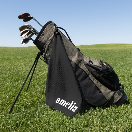 Schwarze und weiße fettgedruckte Typografie person Golfhandtuch (Gras)