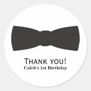 Schwarze und weiße Fliege Smoking Jungen Partygesc Runder Aufkleber