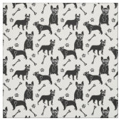 Schwarze und weiße französische Hunde Stoff (Muster)