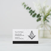 Schwarze und weiße Freimaurer-Visitenkarten Telefonnummerkarte (Stehend Vorderseite)