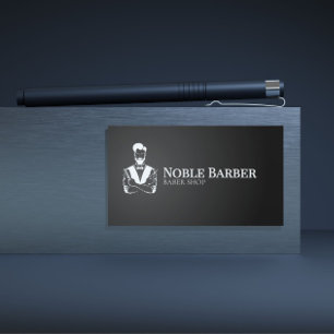 Schwarze und weiße Friseur-Visitenkarte   Moderner Visitenkarte