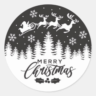 schwarze und weiße Frohe Weihnachten Aufkleber