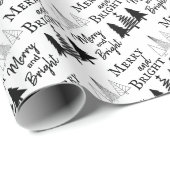 Schwarze und weiße, fröhliche und helle Weihnachts Geschenkpapier (Rolleneckpunkt)