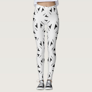 Schwarze und weiße geometrische Leggings modern