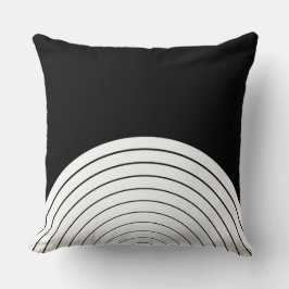 Schwarze und weiße geometrische schwarze Kreise Kissen