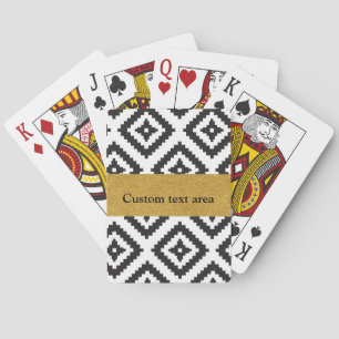 Schwarze und weiße geometrische und goldene chic S Spielkarten