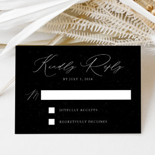 Schwarze und weiße gesprenkelte moderne elegante H RSVP Karte