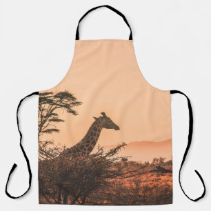 SCHWARZE UND WEISSE GIRAFFE AUF BROWN GRASS FELD SCHÜRZE