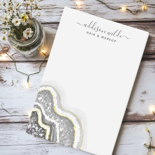 Schwarze und weiße Glitter-Achat-Geode Luxus-Gesch Post-it Klebezettel