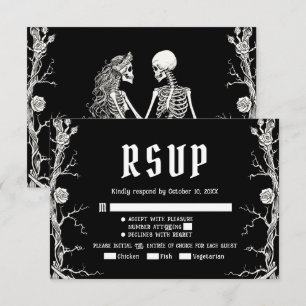 Schwarze und Weiße Gotische Halloween-Skelette Hoc RSVP Karte