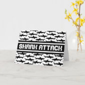 Schwarze und weiße Haie-Muster bei Haiangriffen Karte (Gelbe Blume)