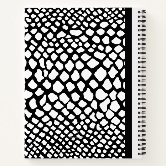SCHWARZE UND WEISSE HAUTDRUCKER, DESIGN NOTEBOOK NOTIZBLOCK (Rückseite)
