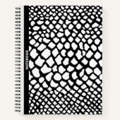 SCHWARZE UND WEISSE HAUTDRUCKER, DESIGN NOTEBOOK NOTIZBLOCK (Vorderseite)
