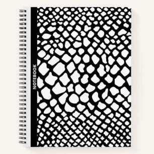 SCHWARZE UND WEISSE HAUTDRUCKER, DESIGN NOTEBOOK NOTIZBLOCK