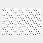 Schwarze und weiße Herzen Geschenkpapier Set (Vorderseite 3)
