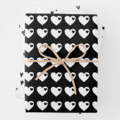 Schwarze und weiße Herzen Geschenkpapier Set (Beispiel)