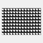 Schwarze und weiße Herzen Geschenkpapier Set (Vorderseite)