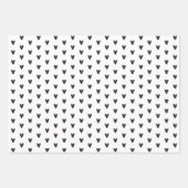 Schwarze und weiße Herzen und Linien Geschenkpapier Set (Vorderseite 2)
