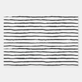 Schwarze und weiße Herzen und Linien Geschenkpapier Set (Vorderseite)
