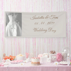 Schwarze und weiße Hochzeit, elegante moderne Brau Banner
