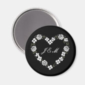 Schwarze und weiße Hochzeit Magnet (Vorderseite/Rückseite)
