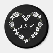 Schwarze und weiße Hochzeit Magnet (Vorne)