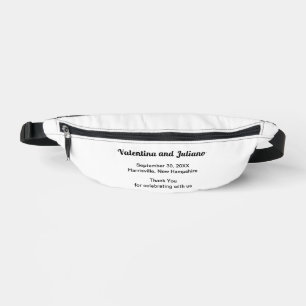 Schwarze und weiße Hochzeits-Bauchtasche Bauchtasche