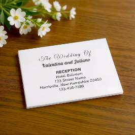 Schwarze und weiße Hochzeitsempfängnis-Beilagekart Begleitkarte