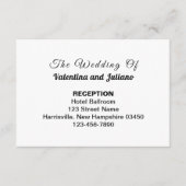 Schwarze und weiße Hochzeitsempfängnis-Beilagekart Begleitkarte (Vorderseite)