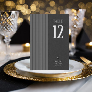 Schwarze und weiße Hochzeitstisch-Nummer ID1090 im Einladung