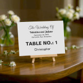 Schwarze und weiße Hochzeitstischnummer Tischnummer