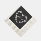 Schwarze und weiße Hochzeitstücher Serviette (Ecke)