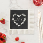 Schwarze und weiße Hochzeitstücher Serviette (Beispiel)