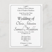Schwarze und weiße Infinity-Scroll-Hochzeitseinlad Postkarte (Vorderseite)