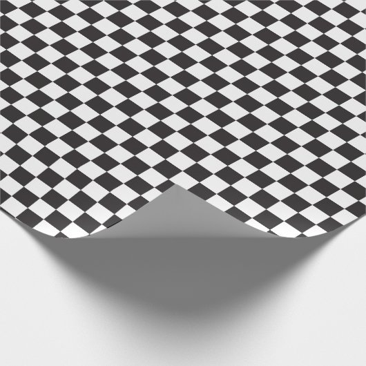 Schwarze und [weiße] Karos Kleine Schachbretter au Geschenkpapier (Ecke)