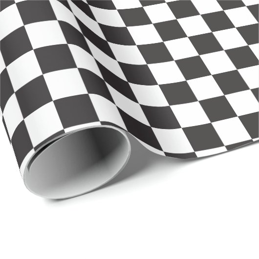 Schwarze und [weiße] Karos Kleine Schachbretter au Geschenkpapier (Rolleneckpunkt)