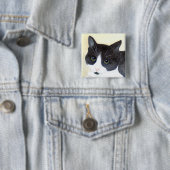 Schwarze und weiße Katze Button (Beispiel)