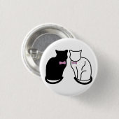 Schwarze und weiße Katze Button (Vorne & Hinten)