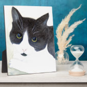 Schwarze und weiße Katze Fotoplatte (Seite)