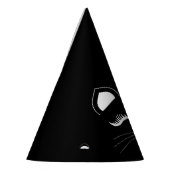 Schwarze und weiße Katze Geburtstag Partyhütchen (Links)