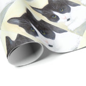 Schwarze und weiße Katze Geschenkpapier (Rolleneckpunkt)