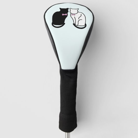 Schwarze und weiße Katze Golf Headcover (Vorderseite)