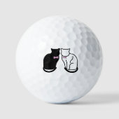 Schwarze und weiße Katze Golfball (Vorderseite)