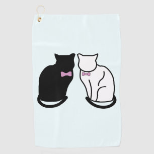 Schwarze und weiße Katze Golfhandtuch