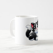 Schwarze und weiße Katze Kaffeetasse (Vorderseite Links)