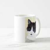 Schwarze und weiße Katze Kaffeetasse (VorderseiteRechts)