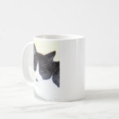 Schwarze und weiße Katze Kaffeetasse (Vorderseite Links)